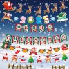Christmas decorations cartoon flag pulling colorful flag Christmas holiday scene layout paper hanging flag