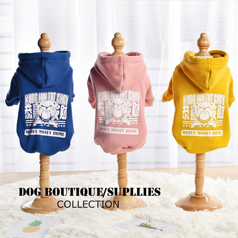 Pet clothes autumn and winter new dog clothes Teddy cat hooded sweater two-legged winter warm supplies	