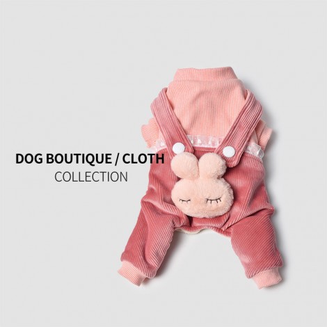 Pet clothes autumn and winter clothes plus velvet warm rabbit head strap dog four-legged cotton-padded clothes cat supplies one drop	