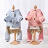 Pet clothes autumn and winter clothes plus velvet warm rabbit head strap dog four-legged cotton-padded clothes cat supplies one drop	