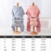Pet clothes autumn and winter clothes plus velvet warm rabbit head strap dog four-legged cotton-padded clothes cat supplies one drop	