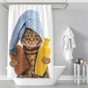 Cute cartoon bath animal bathroom shower curtain waterproof hanging curtain bathroom partition curtain hole free shower curtain