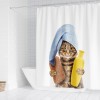 Cute cartoon bath animal bathroom shower curtain waterproof hanging curtain bathroom partition curtain hole free shower curtain
