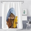 Cute cartoon bath animal bathroom shower curtain waterproof hanging curtain bathroom partition curtain hole free shower curtain