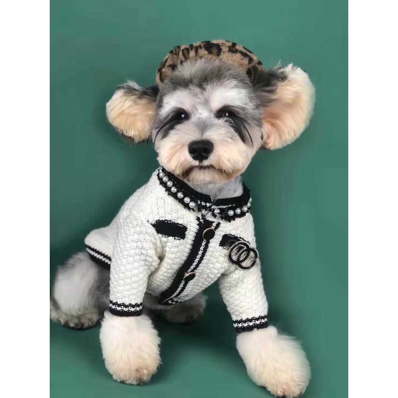 Dog clothes spring clothes small fragrance sweater cardigan Chenery Bomei Teddy coquibago cat pet clothes