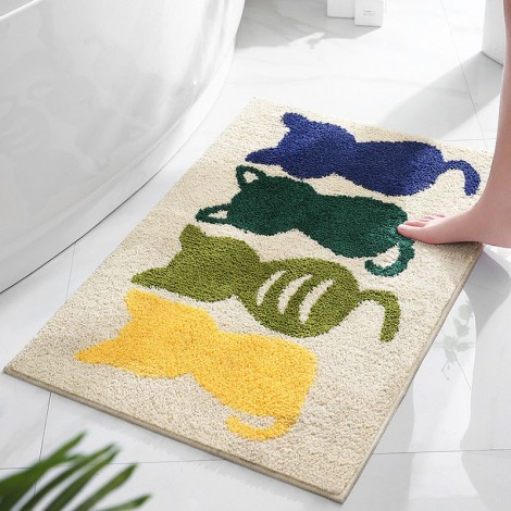 Bathroom, bathroom, water absorption and anti-skid cartoon carpet floor mat, living room entrance, simple household bedroom door mat