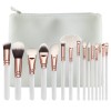 15 rose gold cosmetic brush set black handle full set of beauty tools multi color optional none