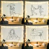 Hanging cloth tapestry Nordic style background cloth living room bedroom decoration hanging cloth drawing custom tapestry