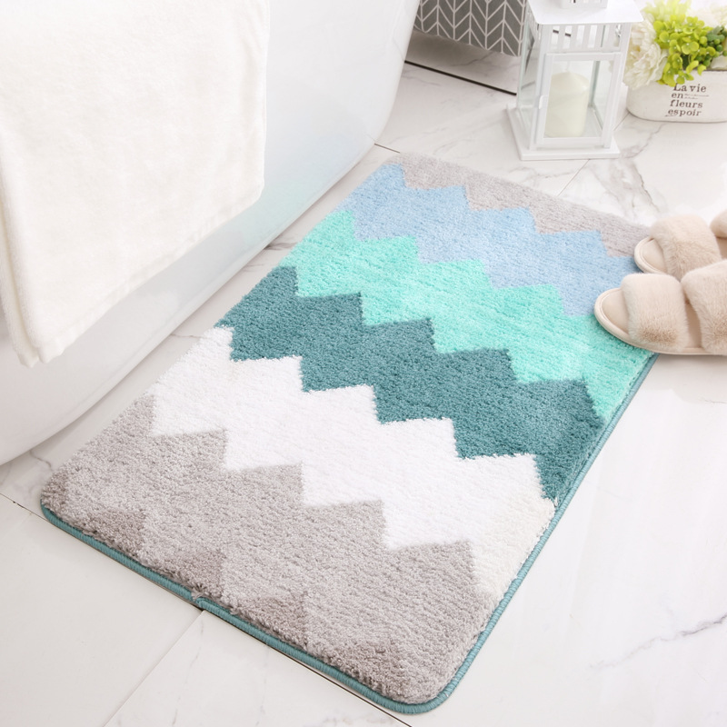 Flocking absorbent bathroom non slip floor mat door mat household bedroom balcony carpet