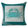 Classic marine shell conch linen cushion cover Turquoise linen pillow