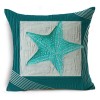 Classic marine shell conch linen cushion cover Turquoise linen pillow