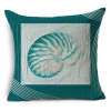 Classic marine shell conch linen cushion cover Turquoise linen pillow