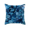 Creative ink blue geometric landscape pillow peach skin velvet pillow cover car sofa cushion cover