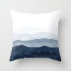 Creative ink blue geometric landscape pillow peach skin velvet pillow cover car sofa cushion cover