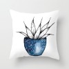 Creative ink blue geometric landscape pillow peach skin velvet pillow cover car sofa cushion cover