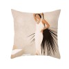 Modern simple and abstract pillow case simple geometric peach leather cushion