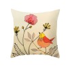 Classic flower and bird pillow cover hand-painted pattern digital printed peach skin plush pillow waist pillow cover