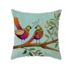 Classic flower and bird pillow cover hand-painted pattern digital printed peach skin plush pillow waist pillow cover