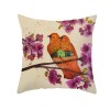 Classic flower and bird pillow cover hand-painted pattern digital printed peach skin plush pillow waist pillow cover