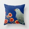 Classic flower and bird pillow cover hand-painted pattern digital printed peach skin plush pillow waist pillow cover
