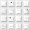 Minimalist line Abstract pillow polyester figure flower head figure pillow cover black and white geometric pillow cover