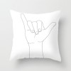 Minimalist line Abstract pillow polyester figure flower head figure pillow cover black and white geometric pillow cover