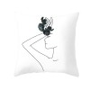 Minimalist line Abstract pillow polyester figure flower head figure pillow cover black and white geometric pillow cover