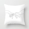 Minimalist line Abstract pillow polyester figure flower head figure pillow cover black and white geometric pillow cover