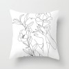 Minimalist line Abstract pillow polyester figure flower head figure pillow cover black and white geometric pillow cover