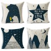 Bear geometry mountain pillow set four piece linen pillow for children's room pillow