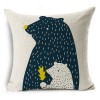 Bear geometry mountain pillow set four piece linen pillow for children's room pillow
