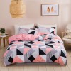 Bedding urban stripe checkered geometric drawing home textile three piece set