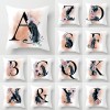 Rose golden Panther 26 English letter pillow cover rose English letter pillow cover