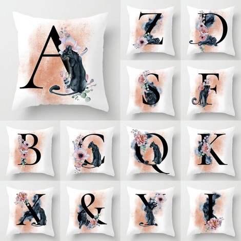 Rose golden Panther 26 English letter pillow cover rose English letter pillow cover