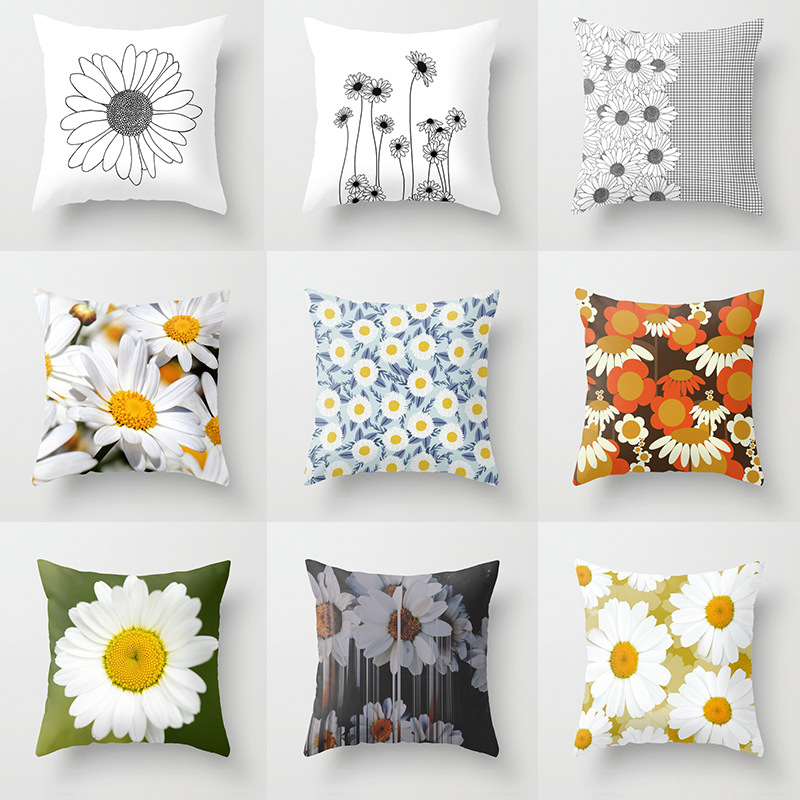 Daisy throw peach cover cushion case