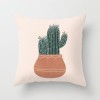 Abstract oil painting girl Mountain Sun Moon cactus holding pillow case geometry, pillow case can supply materials