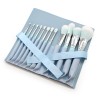 12 color blue makeup brushes, solid wood handles, beauty makeup tools, foundation eye shadow suits.