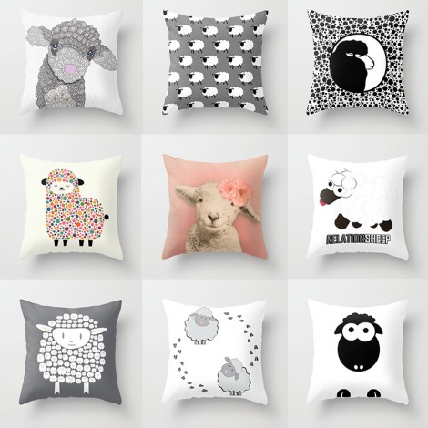 Lovely lamb pillow cover pleasant goat pillow short plush pillow