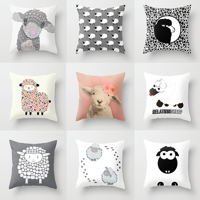 Lovely lamb pillow cover pleasant goat pillow short plush pillow