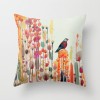 European retro oil painting pillow cover couple bird hand painted oil painting pillow sofa cushion waist pillow cover bird lovers
