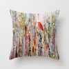 European retro oil painting pillow cover couple bird hand painted oil painting pillow sofa cushion waist pillow cover bird lovers