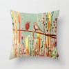 European retro oil painting pillow cover couple bird hand painted oil painting pillow sofa cushion waist pillow cover bird lovers