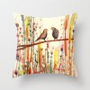 European retro oil painting pillow cover couple bird hand painted oil painting pillow sofa cushion waist pillow cover bird lovers