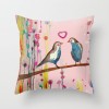 European retro oil painting pillow cover couple bird hand painted oil painting pillow sofa cushion waist pillow cover bird lovers