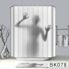 Polyester shower curtain 3D digital printing bathroom curtain waterproof thickened curtain toilet partition curtain bathroom water curtain