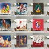 Christmas shower curtain polyester printing shower curtain waterproof and mould proof thickened waterproof bathroom curtain toilet door curtain