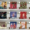 Christmas shower curtain polyester printing shower curtain waterproof and mould proof thickened waterproof bathroom curtain toilet door curtain