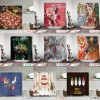 Christmas shower curtain polyester printing shower curtain waterproof and mould proof thickened waterproof bathroom curtain toilet door curtain