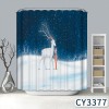 Christmas shower curtain polyester printing shower curtain waterproof and mould proof thickened waterproof bathroom curtain toilet door curtain