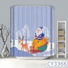 Christmas shower curtain polyester printing shower curtain waterproof and mould proof thickened waterproof bathroom curtain toilet door curtain